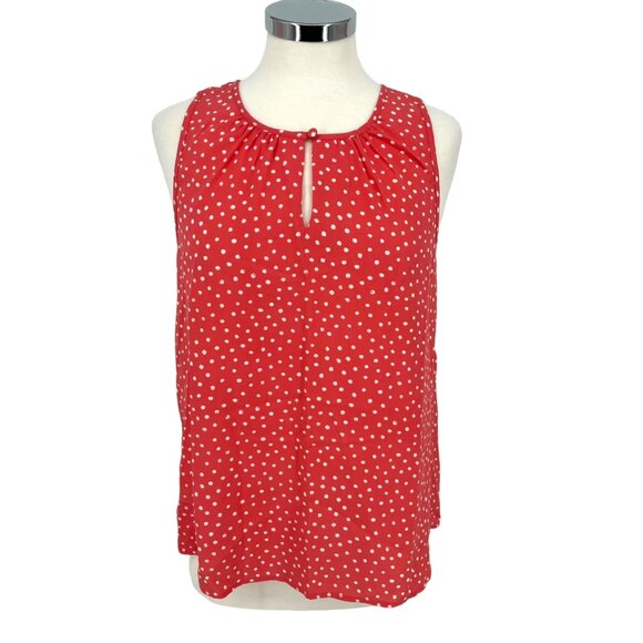 41 Hawthorn Polka Dot Sleeveless Blouse Pink White Size Medium Petite NWT - Picture 1 of 10